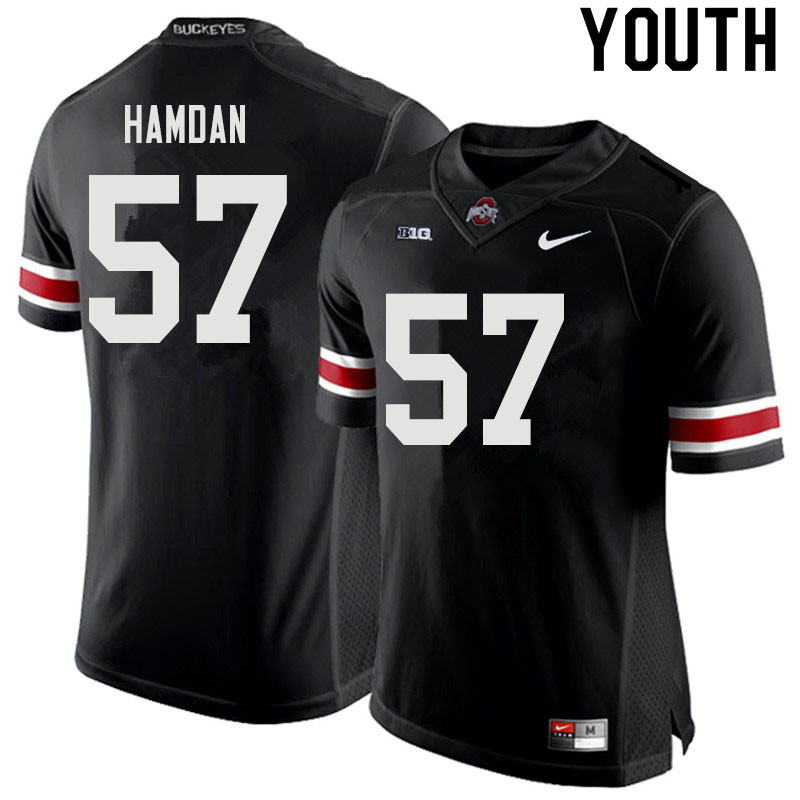 Ohio State Buckeyes Zaid Hamdan Youth #57 Black Authentic Stitched College Football Jersey